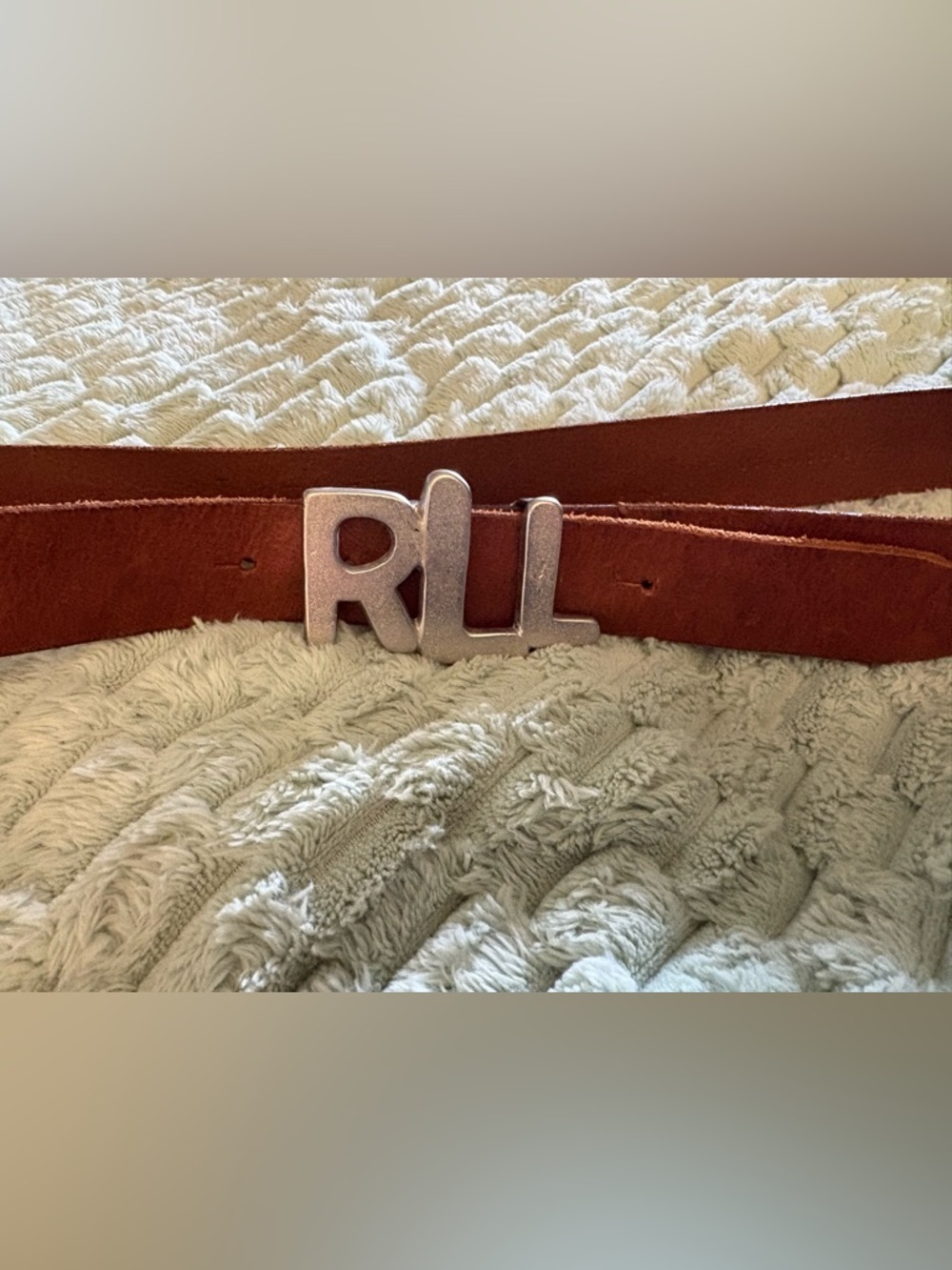 Vintage Rare Lauren  Ralph Lauren Leather Lauren Silver collection 1980s belt